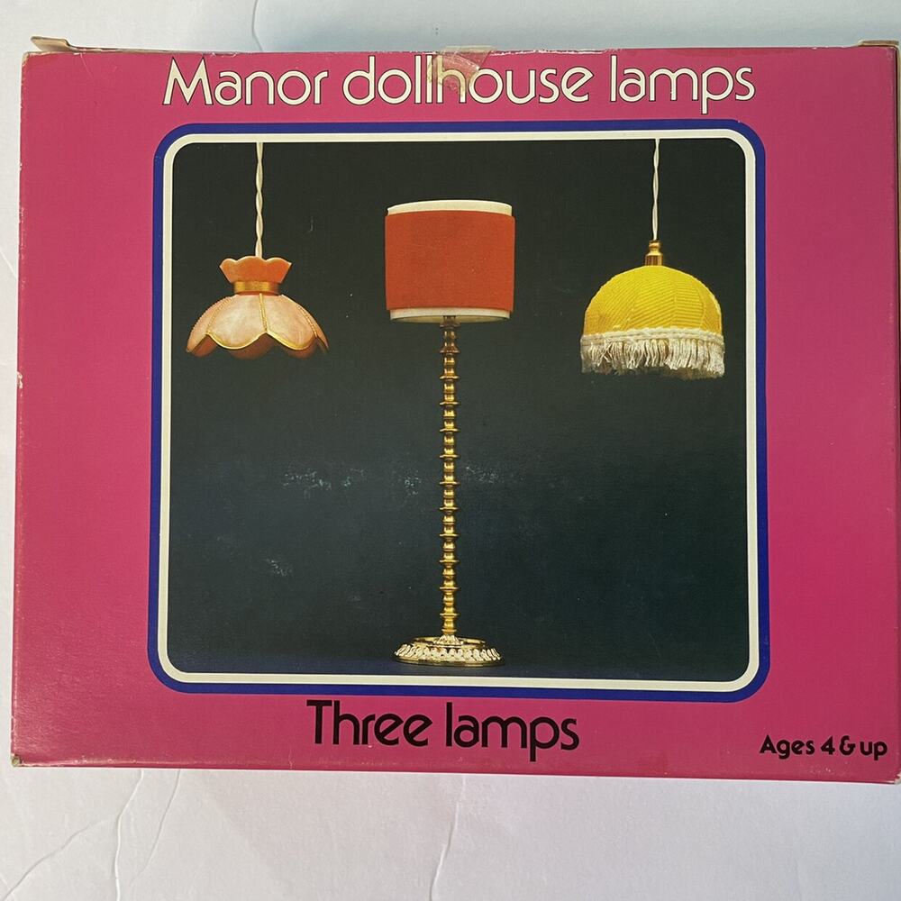 HTF Vintage Manor Dollhouse Wired Lamps - Picture 7 of 11